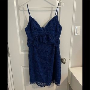 Size 10 Guess Royal Blue Lace Peplum Dress